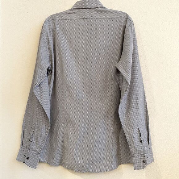 Sand Copenhagen‎ Mens 44 US Large Casual Shirt Button Up Black White 100% Cotton - Picture 10 of 10